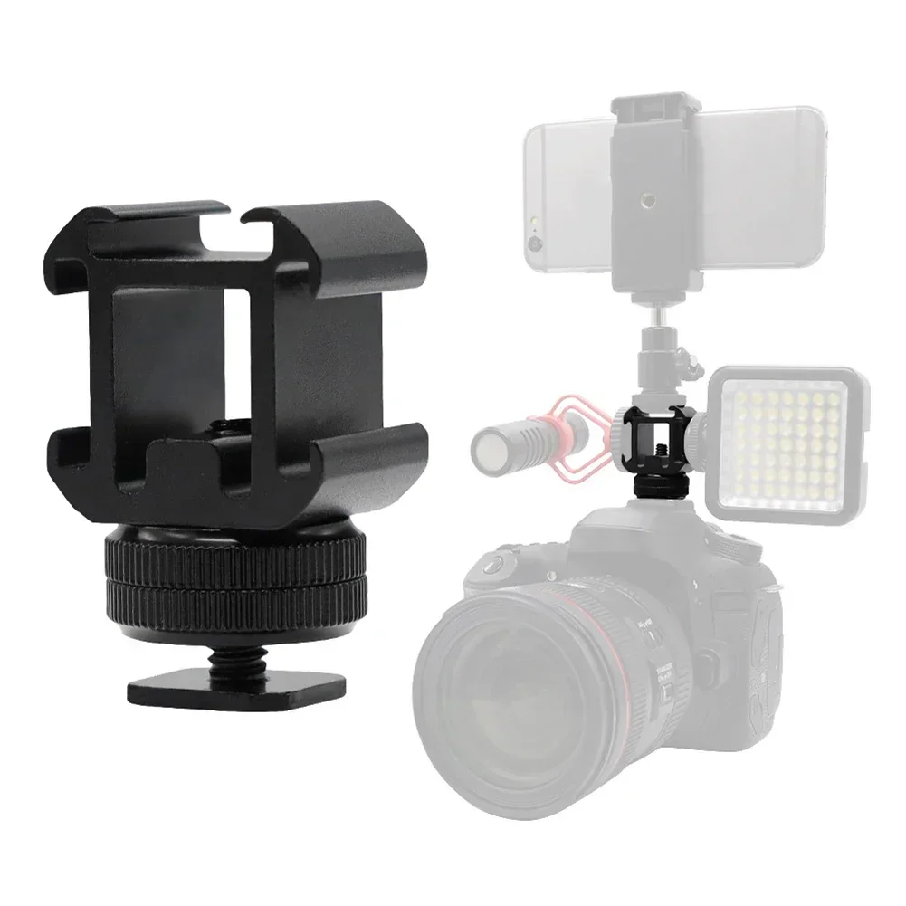 Hot Shoe Adapter - Adaptador triplo de montagem de sapata,