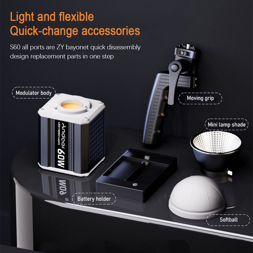Andoer tricolor led 60w cob fo - Strobe Light Studio avaliação e preço