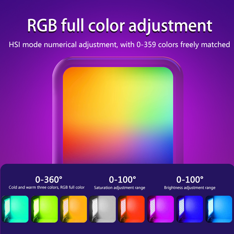 Mini luz de vídeo RGB portátil - Hot Shoe Adapter avaliação e preço