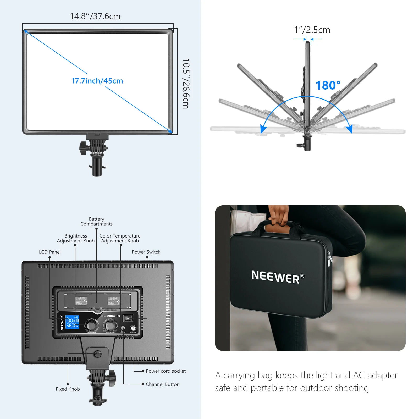Painel de Luz LED Grande Neewe - Photography Game avaliação e preço